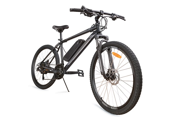 Classic electric bike in black with motor